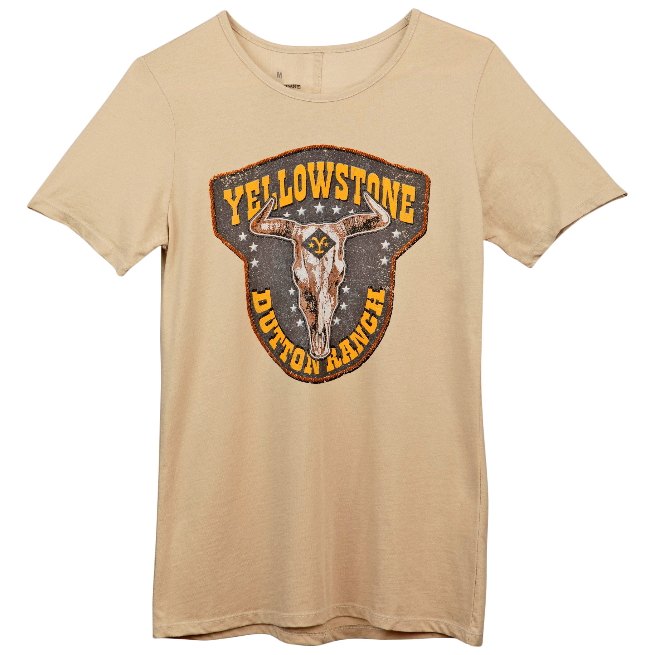 Yellowstone Dutton Ranch Distressed Cattle Head Emblem T-Shirt